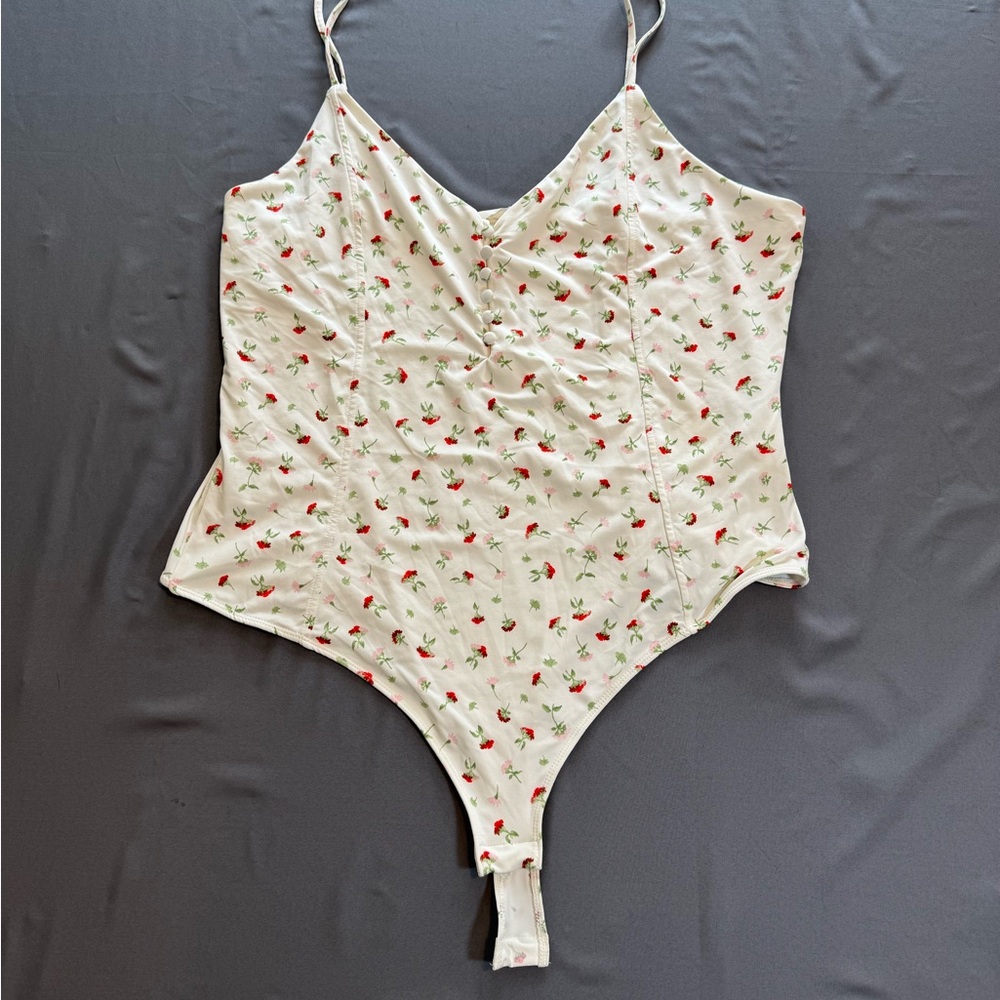 H&M Cream Floral Bodysuit